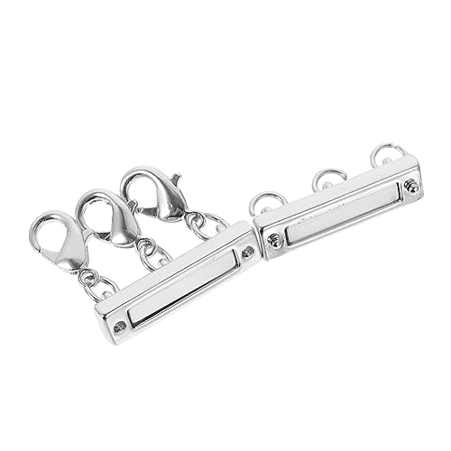TEHAUX 1 Stück Kettengliederschnalle geschichtete Halskette Distanzverschluss Oval Namenskette armbandverschluss verschluss für armbänder Riemenschnalle DIY -Schmuckzubehör Kupfer Silver von TEHAUX