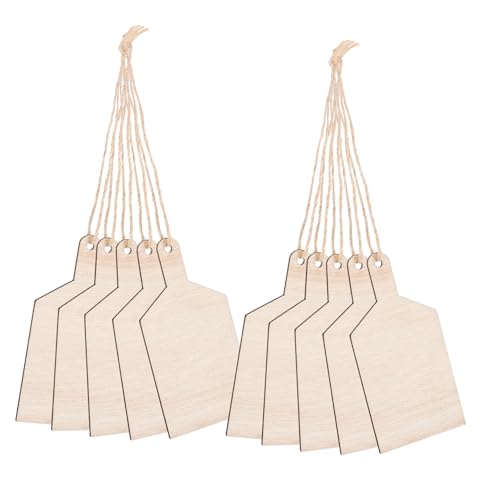 TEHAUX 10 Stck. Teiliges Holzanhänger mit Löchern zum Bemalen Blanke Leichte Holz-tags für Weihnachtsbaum DIY Basteln Unvollendete Holzanhänger für Hängende Ornamente und Dekoration von TEHAUX