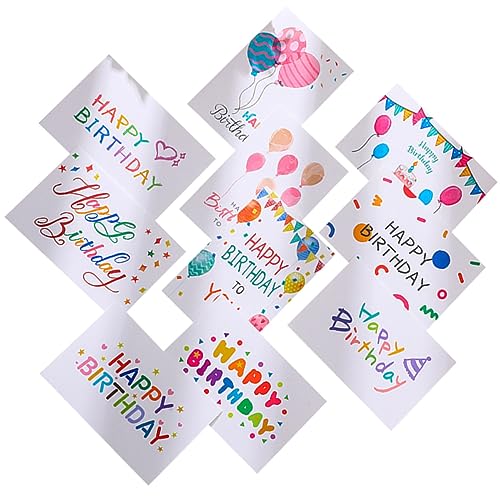 TEHAUX 10 Stück Geburtstagskarte faltkarten klappkarten Geburtstagswünsche selge geburstagskarte grußkarten grußkarte zum geburtstag Geburtstagsgrußkarte Segenskarte zum Geburtstag Papier von TEHAUX