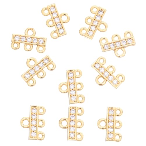 TEHAUX 10 Stück Gold Überzogene Zirkonia Mehrfachloch Verbindungsverschlüsse Für Mehrreihige Armbänder Und Halsketten Sicherer Schmuckverschluss Für DIY Schmuckherstellung TEHAUX 10 Stück Gold Überzogene Zirkonia Mehrfachloch Verbindungsverschlüsse Für Mehrreihige Armbänder Und Halsketten Sicherer Schmuckverschluss Für DIY Schmuckherstellung von TEHAUX
