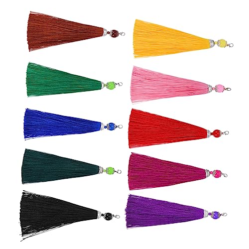 TEHAUX 10 Stück Hummerschnalle Quasten -Zubehör Quasten-Schlüsselringe Hummer-Anhänger-Quaste große Quasten Schlüsselbund DIY -Anhänger Quaste hängend Polyester Colorful TEHAUX 10 Stück Hummerschnalle Quasten -Zubehör Quasten-Schlüsselringe Hummer-Anhänger-Quaste große Quasten Schlüsselbund DIY -Anhänger Quaste hängend Polyester Colorful von TEHAUX
