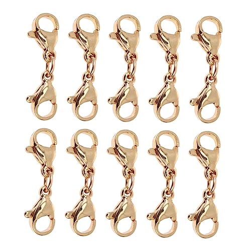 TEHAUX 10 Stück Karabinerverschluss Mit Doppelschnalle Schließe Schlüssel Halskette Doppelt Haken Verschlüsse Karabinerverschluss Ersatz Silber Schmuck Verschluss Rostfreier Stahl Golden TEHAUX 10 Stück Karabinerverschluss Mit Doppelschnalle Schließe Schlüssel Halskette Doppelt Haken Verschlüsse Karabinerverschluss Ersatz Silber Schmuck Verschluss Rostfreier Stahl Golden von TEHAUX