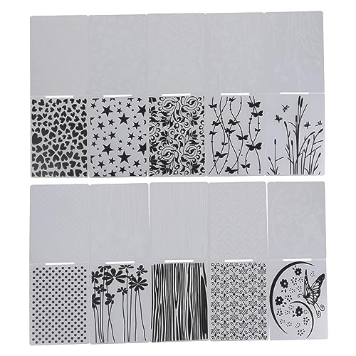 TEHAUX 10 Stück Kuchenform Sammelalbum Journal -Schablone Prägeform Prägeordner Scrapbooking Prägeschablone aus Kunststoff Stanzformen Schablone Präge stirbt Plastik von TEHAUX