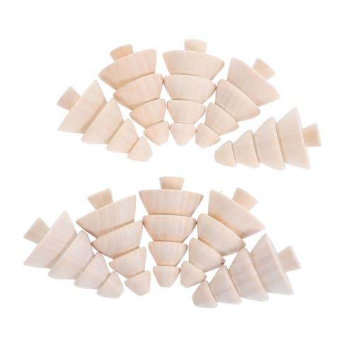 TEHAUX 10 Stück Mini-holz-weihnachtsbäume Unlackiert Für DIY Basteln Desktop Xmas Ornament Micro-landschaft Dekorationen Festliche Bastelaccessoires von TEHAUX