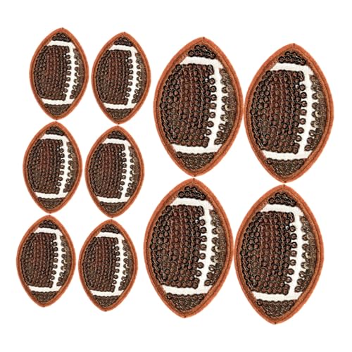 TEHAUX 10 Stück Rugby Patches mit Pailletten Aufbügelbare Bestickte Applikationen für Kleidung Hüte und Jeans Strapazierfähige Waschbeständige Diy Dekoration für von TEHAUX