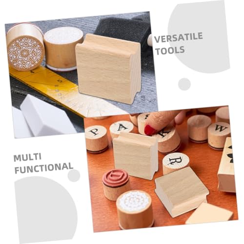 TEHAUX 10 Stück Teiliges Blanko Holzstempel aus Robustem Buchenholz mit Rillen für Präzises Schnitzen Vielseitig Einsetzbar für DIY Bastelprojekte Scrapbooking und Individuelle von TEHAUX