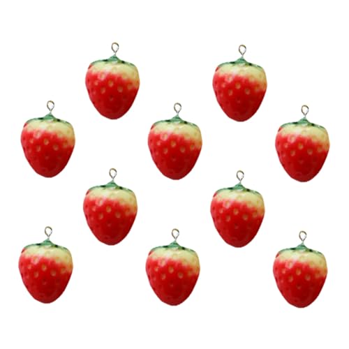 TEHAUX 10 Stück Teiliges DIY Erdbeer anhänger aus Resin für Schmuckzubehör Kreative Ohrschmuck Schlüsselanhänger Bastelmaterialien Handgefertigte Frucht pendants für Individuellen TEHAUX 10 Stück Teiliges DIY Erdbeer anhänger aus Resin für Schmuckzubehör Kreative Ohrschmuck Schlüsselanhänger Bastelmaterialien Handgefertigte Frucht pendants für Individuellen von TEHAUX