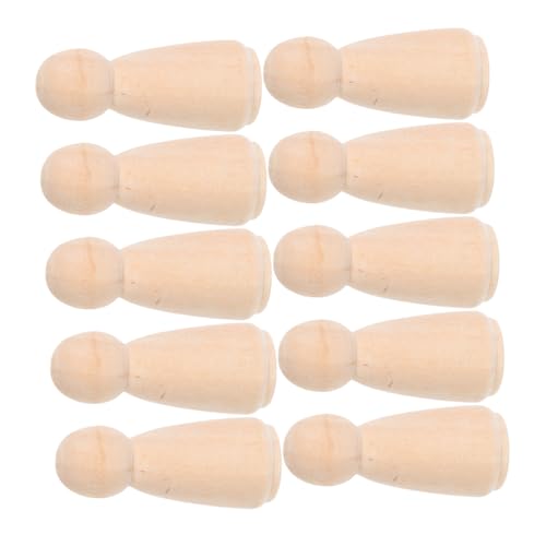 TEHAUX 10 Stück Teiliges DIY Holzfiguren Unvollendete Peg Dolls für Hochzeiten Bastelprojekte Kreative Holzpuppen zum Bemalen für Familien von TEHAUX