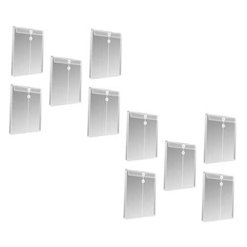TEHAUX 10 Stück Teiliges Dokumententaschen Transparent mit Kordelverschluss Mittlere Stärke Mikron Vielseitiger Büro Organizer für Akten Belege Rechnungen und Papiere Tragbar und von TEHAUX