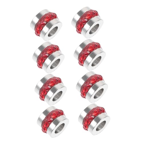TEHAUX 10 Stück Teiliges Edelstahl Strass Abstandshalter Perlen Rote Zylinderförmige Schmuckperlen Für DIY Armbänder Halsketten Schmuckherstellung Zubehör TEHAUX 10 Stück Teiliges Edelstahl Strass Abstandshalter Perlen Rote Zylinderförmige Schmuckperlen Für DIY Armbänder Halsketten Schmuckherstellung Zubehör von TEHAUX