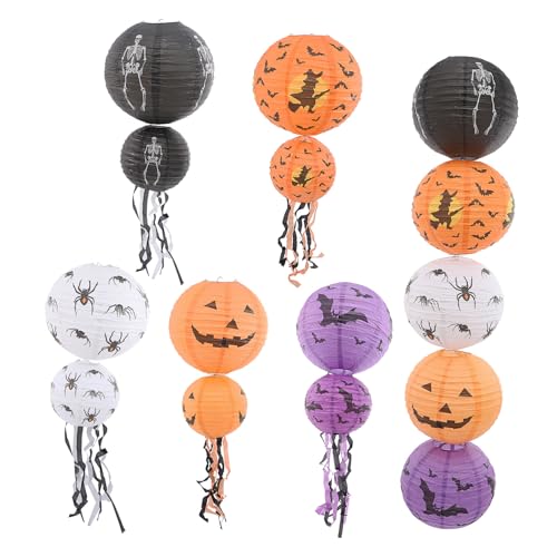 TEHAUX 10 Stück Teiliges Halloween Papierlampion mit Kürbis-Motiven Dekorative Laternen für Indoor Outdoor Partydeko Leicht Hängend Langlebig und Sicher Halloween Dekoration TEHAUX 10 Stück Teiliges Halloween Papierlampion mit Kürbis-Motiven Dekorative Laternen für Indoor Outdoor Partydeko Leicht Hängend Langlebig und Sicher Halloween Dekoration von TEHAUX