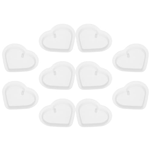 TEHAUX 10 Stück Teiliges Herz Silikonformen Resin Schmuckherstellung Weiche und Langlebige Gießformen für Epoxidharz DIY Anhänger Schlüsselanhänger und Halsketten Vielseitig Einsetzbar von TEHAUX