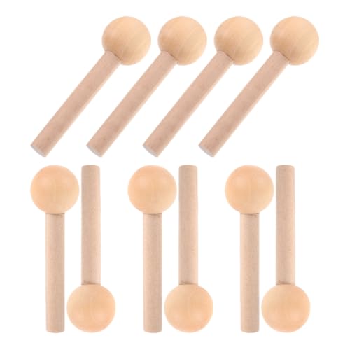 TEHAUX 10 Stück Teiliges Holz pegs aus Massivem Buchenholz Glatte Oberfläche Stabile Holzstäbe für Lochwand organizer Vielseitige Aufhängehaken für Wandregale und DIY wanddekorationen von TEHAUX