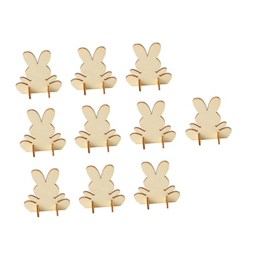TEHAUX 10 Stück Teiliges Holzhasen Deko Naturbelassene DIY Kaninchenfiguren zum Bemalen Präzise Geschnittene Holztiere für und Wohnraumdekoration für Basteln mit Kindern und Festliche TEHAUX 10 Stück Teiliges Holzhasen Deko Naturbelassene DIY Kaninchenfiguren zum Bemalen Präzise Geschnittene Holztiere für und Wohnraumdekoration für Basteln mit Kindern und Festliche von TEHAUX