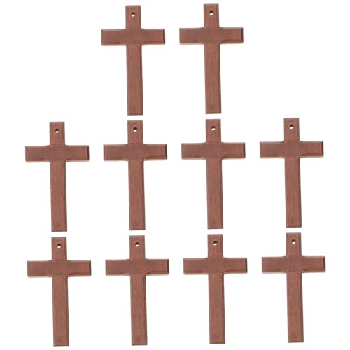 TEHAUX 10 Stück Teiliges Holzkreuz Anhänger für Schmuckherstellung DIY Charms aus Natürlichem Holz als Kleine Kreuzanhänger für Halsketten und Originelles Schmuckzubehör TEHAUX 10 Stück Teiliges Holzkreuz Anhänger für Schmuckherstellung DIY Charms aus Natürlichem Holz als Kleine Kreuzanhänger für Halsketten und Originelles Schmuckzubehör von TEHAUX