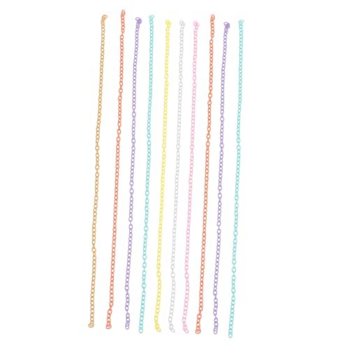 TEHAUX 10 Stück Teiliges Kunststoff gliederketten für DIY Schmuckherstellung Bunte Ovale Kettenglieder Langlebig und Vielseitig für Halsketten Armbänder Bastelprojekte Praktische von TEHAUX