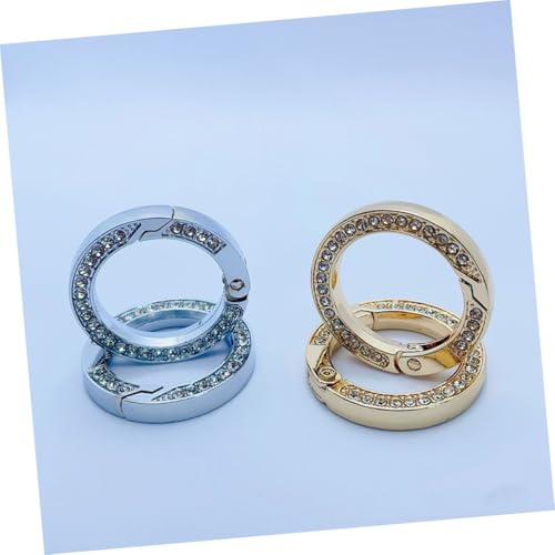 TEHAUX 10 Stück Teiliges Metall Schlüsselringe mit Strass Kleine Runde Karabiner für Auto Schlüssel und DIY Anhänger Langlebige Legierung Vielseitig Einsetzbar Leicht und Praktisch für von TEHAUX