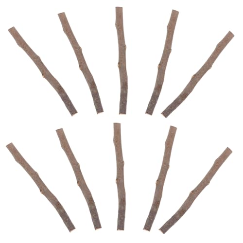 TEHAUX 10 Stück Teiliges Natürliche Holzstäbe zum Basteln Robuste Mini Bastelstäbchen aus Holz für DIY Dekoration Blumenarrangements und Rustikale Wohnaccessoires von TEHAUX