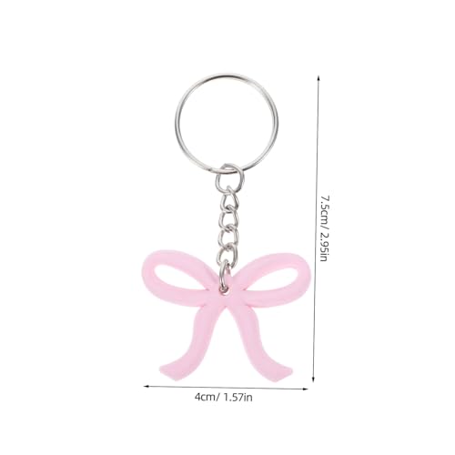 TEHAUX 10 Stück Teiliges Pinke Schleifen Schlüsselanhänger Modisches Design Dekorativ für Schlüssel Taschen Geldbörsen Lebendige Farbe Praktische Schlüsselringe für Geburtstags von TEHAUX