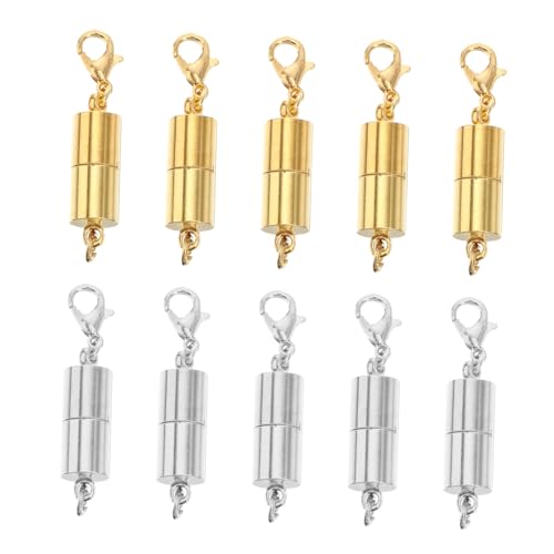 TEHAUX 10 Stück Teiliges Schmuck Gold Silberfarbene Armband Kettenverlängerer Einfache Handhabung Modisch Vielseitig für Halsketten Armbänder Pulloverketten von TEHAUX