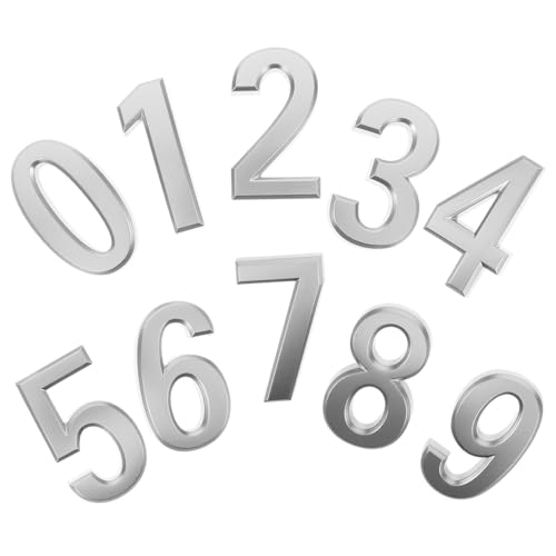 TEHAUX 10 Stück Teiliges Selbstklebende Metall Hausnummern Silber Wetterfeste Türnummern für Außenbereich Vielseitig für Hotel Büro Apartment Robuste Abs zahlen mit Einfachem Anbringen TEHAUX 10 Stück Teiliges Selbstklebende Metall Hausnummern Silber Wetterfeste Türnummern für Außenbereich Vielseitig für Hotel Büro Apartment Robuste Abs zahlen mit Einfachem Anbringen von TEHAUX