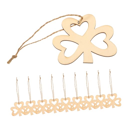 TEHAUX 10 Stück Teiliges St Patrick's Day Holzanhänger Kleeblatt Leichtes Handgefertigtes Shamrock-dekor DIY Bastelornamente für Party Garten Zuhause Barrierefreie Holz-deko für TEHAUX 10 Stück Teiliges St Patrick's Day Holzanhänger Kleeblatt Leichtes Handgefertigtes Shamrock-dekor DIY Bastelornamente für Party Garten Zuhause Barrierefreie Holz-deko für von TEHAUX