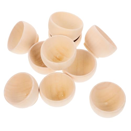 TEHAUX 10 Stück Unbehandelte Holzschalen DIY Holz Dekorationen für Kreative Bastelprojekte Unbemalte Schalen zum Malen und Gestalten für Schule und Familie TEHAUX 10 Stück Unbehandelte Holzschalen DIY Holz Dekorationen für Kreative Bastelprojekte Unbemalte Schalen zum Malen und Gestalten für Schule und Familie von TEHAUX