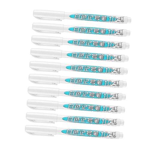 TEHAUX 10 Stück Weiße Marker Pens Multifunktionale Malstifte für Oberflächen Wasserbasierte Schnelltrocknende Pigmenttinte für DIY Projekte und Anwendungen TEHAUX 10 Stück Weiße Marker Pens Multifunktionale Malstifte für Oberflächen Wasserbasierte Schnelltrocknende Pigmenttinte für DIY Projekte und Anwendungen von TEHAUX