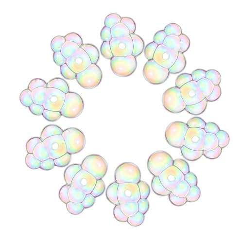 TEHAUX 10 Stück Wolkenperlen Acryl Bunte Spacer Beads für Diy Schmuckherstellung Armbänder Ohrringe Schlüsselanhänger und Puppenhaus Dekoration TEHAUX 10 Stück Wolkenperlen Acryl Bunte Spacer Beads für Diy Schmuckherstellung Armbänder Ohrringe Schlüsselanhänger und Puppenhaus Dekoration von TEHAUX