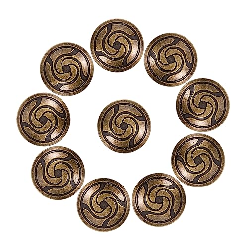 TEHAUX 10 stücke Swirl Buttons Sport Decor Blazer Knöpfe Gold Trim Gold Akzent Dekor Antike Runde Knopf Legierung Nähen Knopf Antike Knöpfe Runde Form Knöpfe Zinklegierung Knöpfe Nieten von TEHAUX