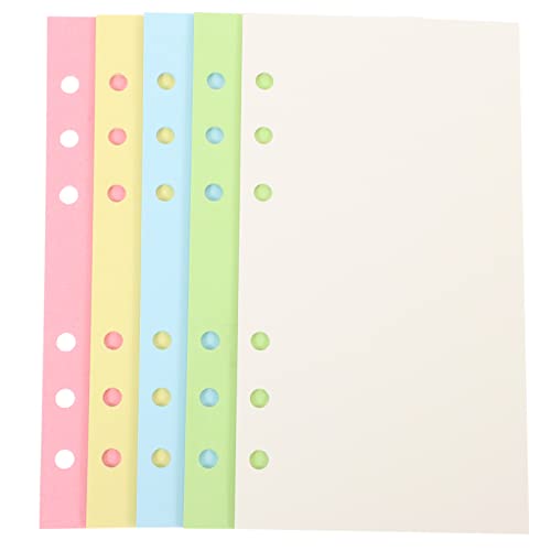 TEHAUX 100 Blatt Briefpapier für lose Papierbinder Hochschule Größe Loch Ersatz des Bindemittelpapiers Looseleaf Paper Nachfüllpapier Bindepapier farbiges Papier von TEHAUX