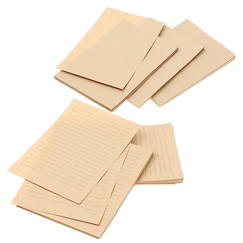 TEHAUX 100 Blatt Vintage Briefpapier paketpapier packpapier Briefe schreiben Schreibdruckpapier Vintage-Nachrichtenpapier rustikal Kraft Briefpapier gefüttert stationär Kraftpapier Khaki von TEHAUX