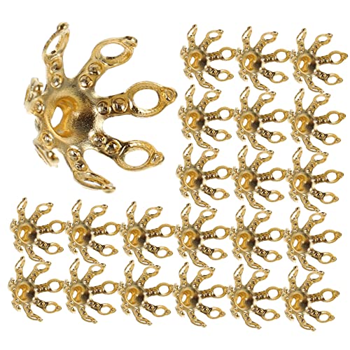 TEHAUX 100 Stück Anhänger Blume Hut Behälter Verschlüsse Herstellung Rocailles Ende hand schmuck perlenkappen haarschmuck Perlen Kappen Schmuckperlen, Kappenzubehör Kupfer Golden TEHAUX 100 Stück Anhänger Blume Hut Behälter Verschlüsse Herstellung Rocailles Ende hand schmuck perlenkappen haarschmuck Perlen Kappen Schmuckperlen, Kappenzubehör Kupfer Golden von TEHAUX