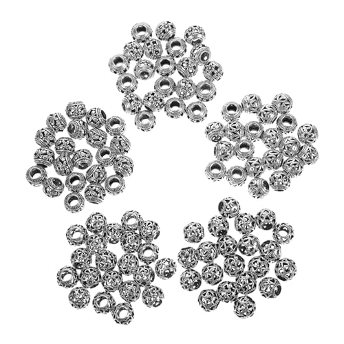 TEHAUX 100 Stück Große Metall Spacer Perlen mit Hohlem Runddesign für Armbänder und Halsketten Vielseitig Einsetzbare Schmuckperlen für DIY Schmuckherstellung Einfache Verarbeitung TEHAUX 100 Stück Große Metall Spacer Perlen mit Hohlem Runddesign für Armbänder und Halsketten Vielseitig Einsetzbare Schmuckperlen für DIY Schmuckherstellung Einfache Verarbeitung von TEHAUX