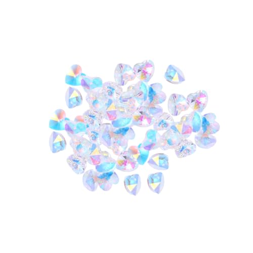 TEHAUX 100 Stück Herzförmige Glasperlen DIY Anhänger Schmuck Zubehör Kreative Bunte Glassteine Zum Basteln Von Ohrschmuck Halsketten Charm Anhänger TEHAUX 100 Stück Herzförmige Glasperlen DIY Anhänger Schmuck Zubehör Kreative Bunte Glassteine Zum Basteln Von Ohrschmuck Halsketten Charm Anhänger von TEHAUX
