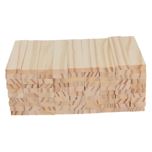 TEHAUX 100 Stück Holzbausteine Naturbelassene Hartholzstreifen Vielseitig für Kindergarten Lernen Basteln DIY Modellbau Bausteine TEHAUX 100 Stück Holzbausteine Naturbelassene Hartholzstreifen Vielseitig für Kindergarten Lernen Basteln DIY Modellbau Bausteine von TEHAUX