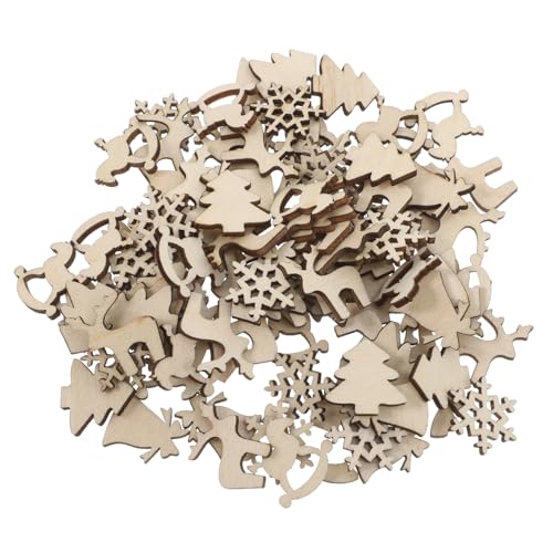 TEHAUX 100 Stück Holzscheiben Bastelset Holzdeko Weihnachtsornamente aus Holzchips mit Feiner Gravur für DIY Christbaumschmuck Weihnachtsbaumdekoration Kreative Streudeko TEHAUX 100 Stück Holzscheiben Bastelset Holzdeko Weihnachtsornamente aus Holzchips mit Feiner Gravur für DIY Christbaumschmuck Weihnachtsbaumdekoration Kreative Streudeko von TEHAUX