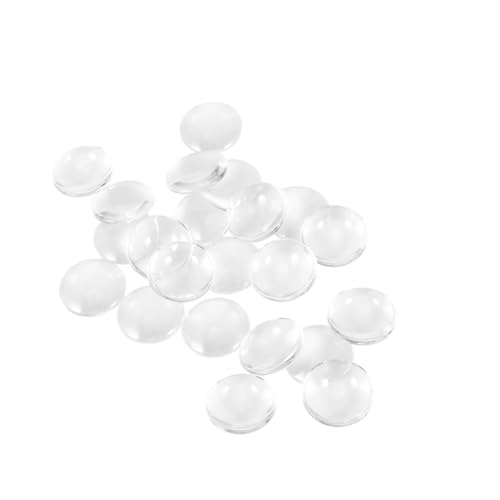 TEHAUX 100 Stück Klare Glasrundfliesen Cabochons mit Flacher Rückseite für Schmuckherstellung DIY Anhänger Schlüsselanhänger Brosche Basteln von TEHAUX
