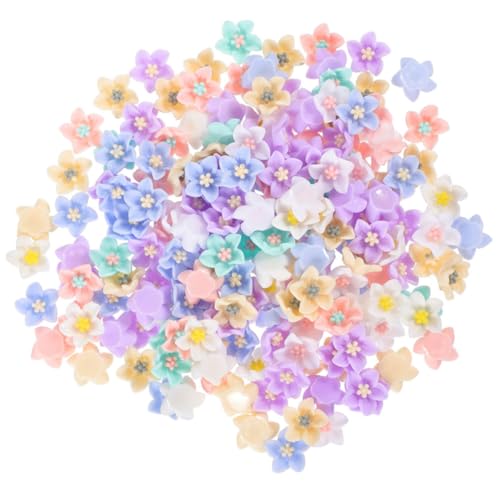 TEHAUX 100 Stück Kunstharzblumen Zum Basteln Schmuckstücke Handyhüllen Dekor Kunstharz Anhänger Mini Blumen Anhänger Blume DIY Zubehör Kleine Ornamente von TEHAUX
