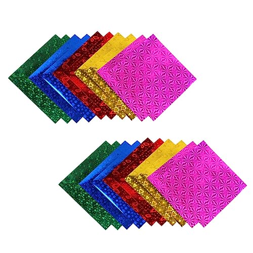 TEHAUX 100 Stück -Origami goldenes Origami-Papier Kinderpapier Zuckerpapier Karton basteln für bastelmaterial für handgefertigtes Papier Papierherstellung selber machen von TEHAUX