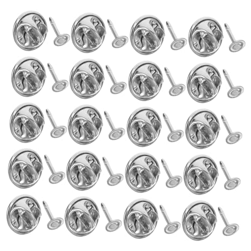 TEHAUX 100 Stück Schmetterlingshutschnalle Pin-sicherheitsrücken Kupplungs-krawattenstift-rückseiten Leere Brosche Pin-abzeichen Rückseiten Anstecknadeln Aus Metall Kupfer Silver von TEHAUX