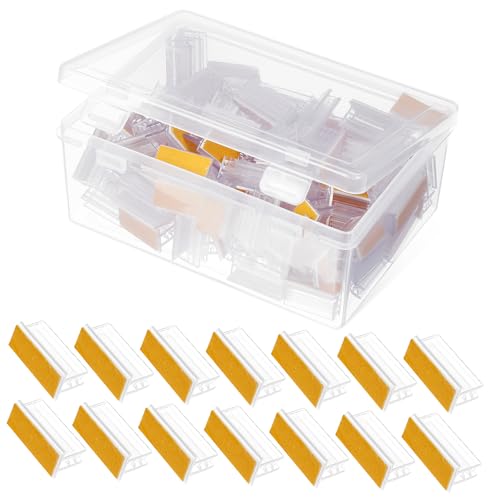 TEHAUX 100 Stück Selbstklebende Acryl Etikettenhalter Tischkartenhalter Preisschild Clips Vielseitig für Restaurant Namensschild Kartenhalter TEHAUX 100 Stück Selbstklebende Acryl Etikettenhalter Tischkartenhalter Preisschild Clips Vielseitig für Restaurant Namensschild Kartenhalter von TEHAUX