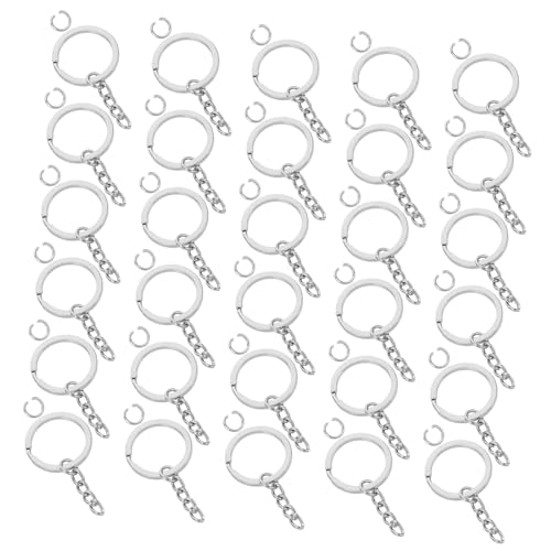 TEHAUX 100 Stück Silber Schlüsselringe mit Flacher Form Schlüsselhalter mit Kette und Offenen Sprungringen Robustes Metall Key Organizer Rings Kit für Diy Schmuck und Bastelarbeiten TEHAUX 100 Stück Silber Schlüsselringe mit Flacher Form Schlüsselhalter mit Kette und Offenen Sprungringen Robustes Metall Key Organizer Rings Kit für Diy Schmuck und Bastelarbeiten von TEHAUX