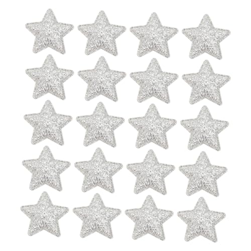 TEHAUX 100 Stück Stern Stoff Aufnäher Silber Glitzernde Flicken zum Aufnähen Weihnachtsdekoration DIY Kleidung Zubehör für Jacken Taschen Hüte TEHAUX 100 Stück Stern Stoff Aufnäher Silber Glitzernde Flicken zum Aufnähen Weihnachtsdekoration DIY Kleidung Zubehör für Jacken Taschen Hüte von TEHAUX