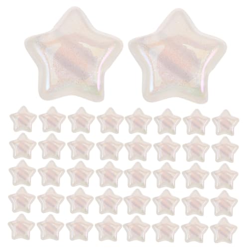 TEHAUX 100 Stück Sternförmige Kunststoff Perlen mit matter Oberfläche Leicht und Langlebig Vielseitige Spacer Perlen für DIY Schmuckherstellung Armbänder Halsketten und Bastelprojekte von TEHAUX