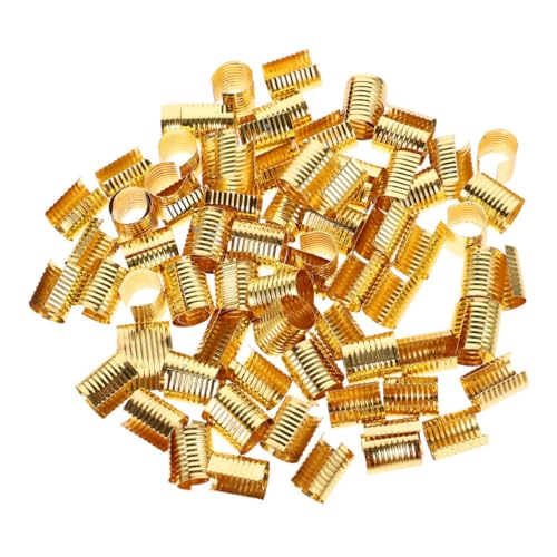 TEHAUX 100 Stück Tassel Endkappen Crimp Clips für Lederseile Faltbare Schnur Endverschlüsse Lanyard Clips für DIY Schmuckherstellung Quastenbefestigung für Lederaccessoires TEHAUX 100 Stück Tassel Endkappen Crimp Clips für Lederseile Faltbare Schnur Endverschlüsse Lanyard Clips für DIY Schmuckherstellung Quastenbefestigung für Lederaccessoires von TEHAUX