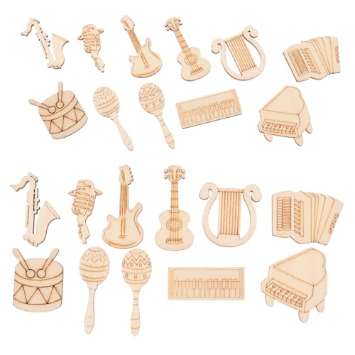 TEHAUX 100 Stück Teiliges Holzscheiben in Musik Instrumentenform Naturbelassen Glatte Oberfläche Leicht und Langlebig als DIY Material für Basteln Malen Schulbedarf und Kreative TEHAUX 100 Stück Teiliges Holzscheiben in Musik Instrumentenform Naturbelassen Glatte Oberfläche Leicht und Langlebig als DIY Material für Basteln Malen Schulbedarf und Kreative von TEHAUX