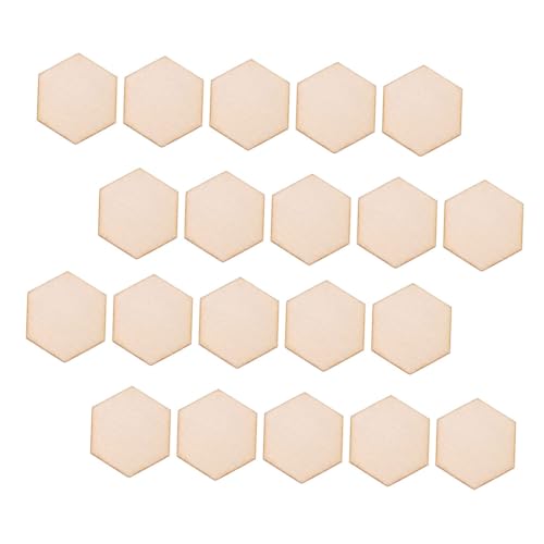 TEHAUX 100 Stück Unvollendete Sechseck Holzscheiben DIY Bastelholz Blanko Holzstücke für Kreative Projekte für Kunsthandwerk und Dekoration von TEHAUX