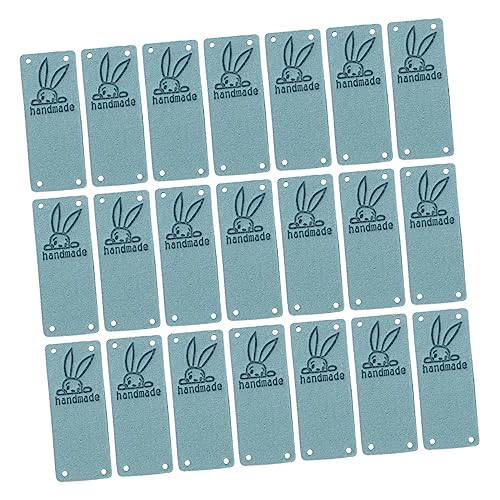 TEHAUX 100 Stück Wildleder-Etikett puppen kleidung puppen klamotten spielzeuge hatset toy Kleidungsetikett selbstgeprägtes Etikett Schild geprägte Etiketten Nähzubehör für Bekleidung Blue von TEHAUX