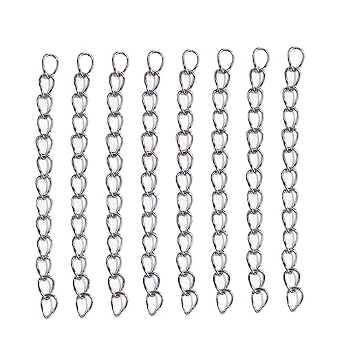 TEHAUX 100 Stück Zubehör Zur Schmuckherstellung Halskette Extender Rostfrei Schließe Kette Zur Schmuckherstellung Armbänder Silberkette Schüttgut Diy-kette Silver von TEHAUX